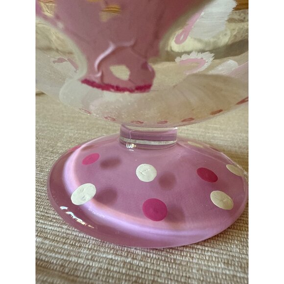 Hand Painted Lolita "Ballerina Swirl" Ice Cream Bowl Dish Pink - Picture 3 of 12